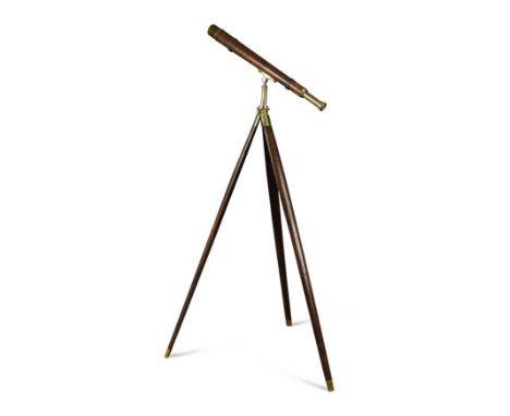 on a folding brass mounted tripod (Dimensions: h: 71cm w: cm d: cm )(h:&nbsp;71cm w:&nbsp;cm d:&nbsp;cm )