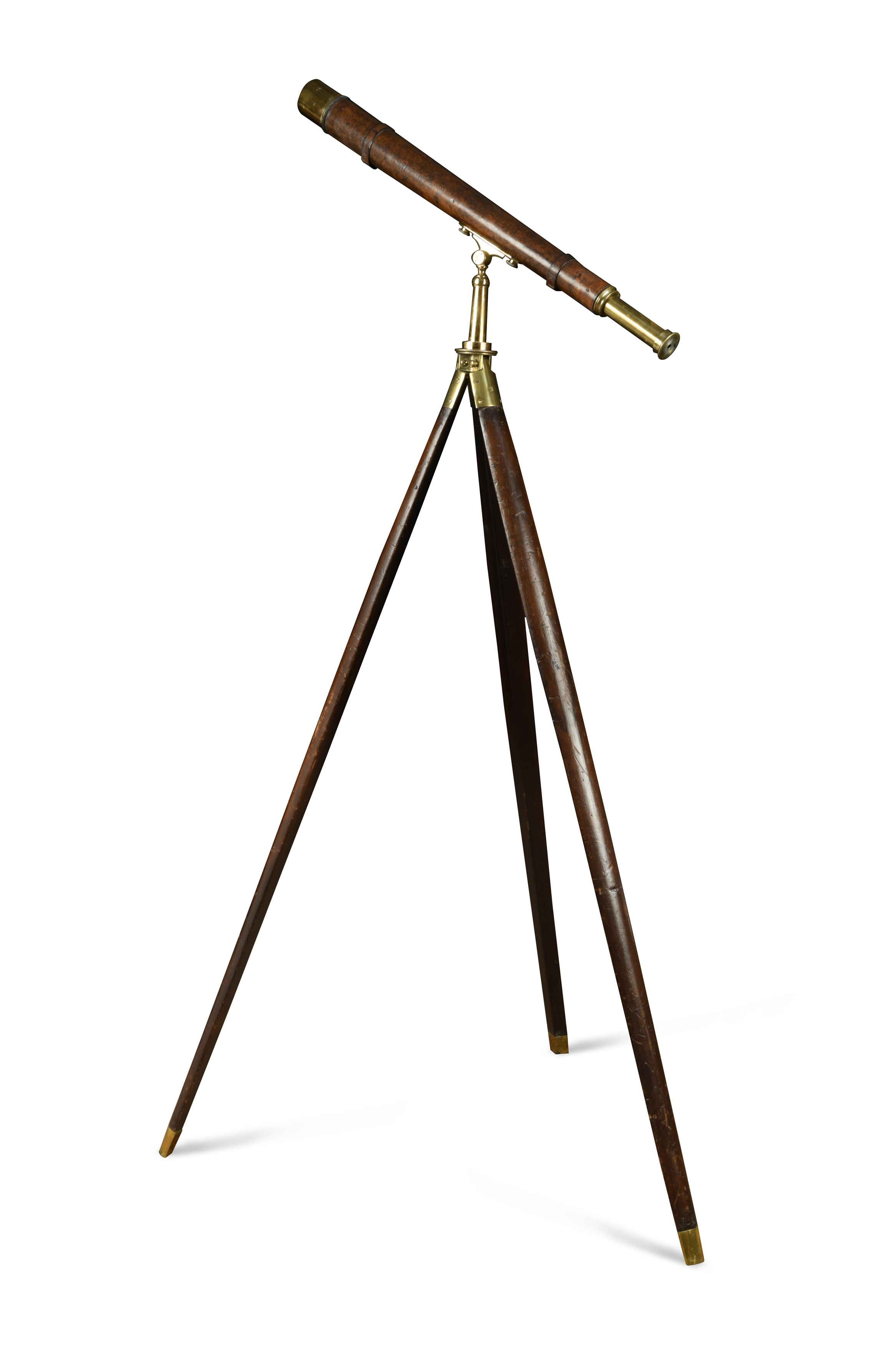 A 19th century mahogany and brass and leather field telescope by Cary ...