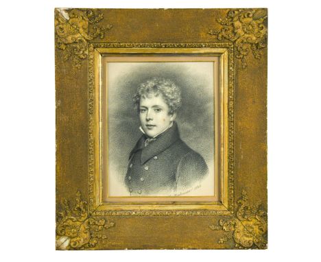 signed "Carbonnier 1825 " in pencil with an inscription on the reverse "Captain John And ... Bengal Artillery, killed at Gooj