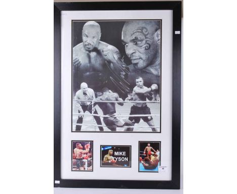 Large framed portrait of Mike Tyson signed 82cm x 57cm