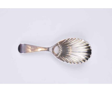 A George V old english pattern silver caddy spoon with shell shaped bowl, Sheffield 1931 by Charles Wiliam Fletcher, 10.5 g