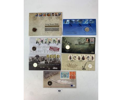 7 Royal Mail/Royal Mint Two Pound Coin First Day Covers - London 1908 Olympic Games 100th Anniversary 2008, Bank of England 3