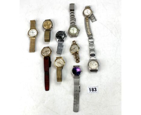 10 assorted gents watches inc. Philip Mercier, Timex, Buler, Pierre Cardin etc