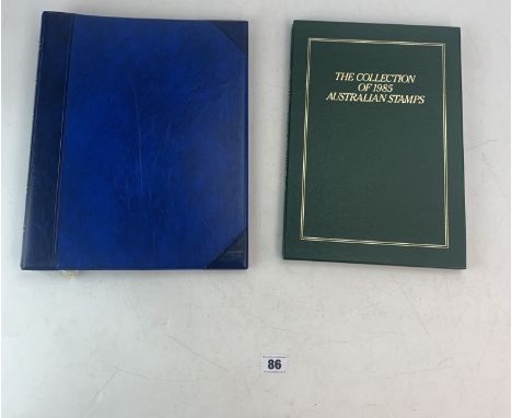 The Collection of 1985  Australian Stamps mint stamp album and blue folder of Commonwealth &amp; world mint stamps