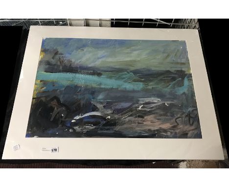 CORNISH SEASCAPE BY LONDON / IRISH ARTIS HELEN RYAN 90CM X 68CM MOUNTED WITH CERTIFICATE