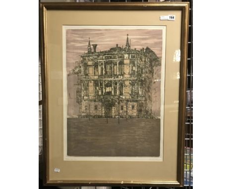 RICHARD BEER SIGNED LITHOGRAPH VENICE SCENE - NO 6 OF 100 - 62CM X 46CM INNER FRAME - GOOD CONDITION