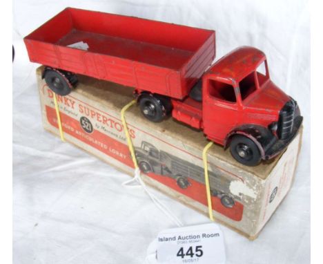 A boxed Dinky Toys No.521 Bedford Articulated Lorry in red - a rare colour issued only in 1948