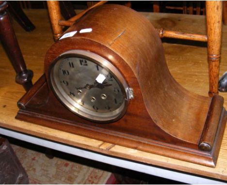 A large mahogany cased chiming mantel clock