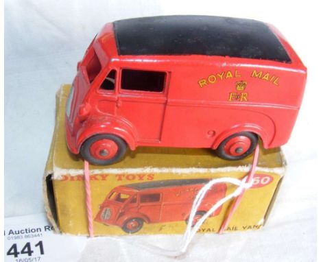 A boxed Dinky Toys No.260 Morris Royal Mail van in red