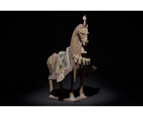 C. 386-534 AD. Chinese Northern Wei Dynasty. Terracotta Horse. An elegant hollow-moulded terracotta horse. This horse is mode