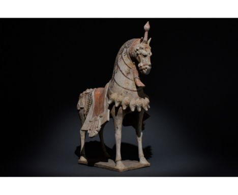 C. 386-534 AD. Chinese Northern Wei Dynasty. Terracotta Horse. An elegant hollow-moulded terracotta horse. This horse is mode