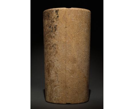 c. 3000-2000 BC. Bactrian. A beautiful example of a column idol (sometimes called a pillar idol), carved from a mottled pale-