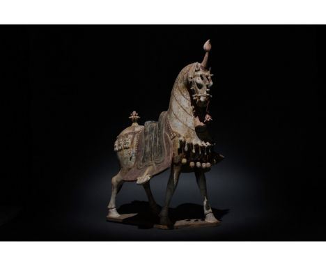 C. 386-534 AD. Chinese Northern Wei Dynasty. Terracotta Horse. An elegant hollow-moulded terracotta horse. This horse is mode