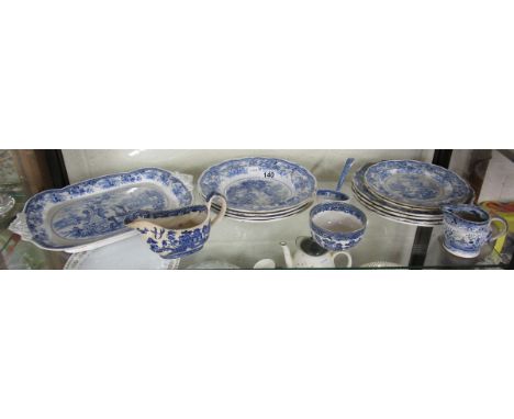 Shelf of blue & white china