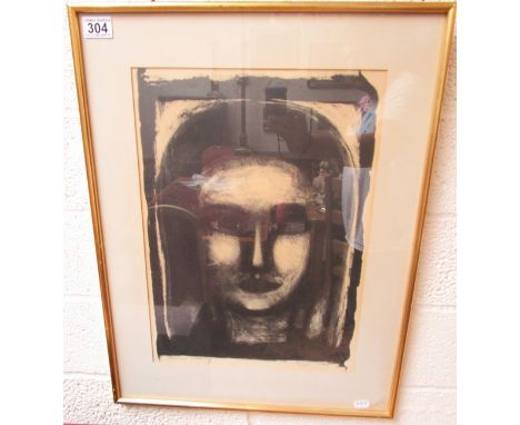 Dark print / lithograph of girl by Herman Stilling - L/E 15 of 24 circa 1960