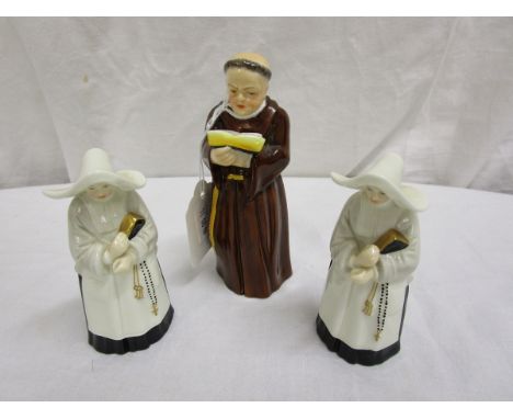 3 Royal Worcester candle snuffers - Monk & 2 Nuns