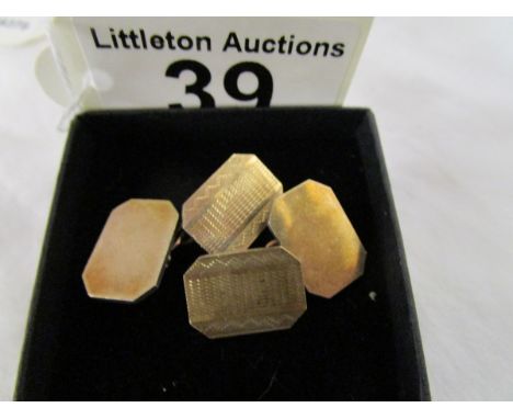Pair of gold on silver cufflinks