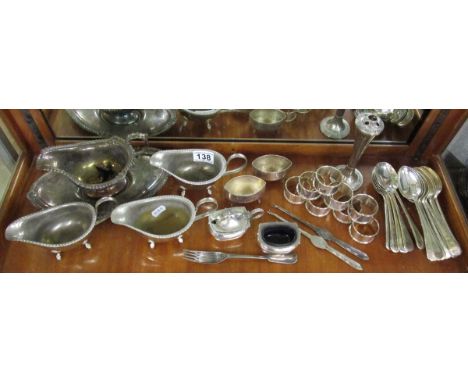 Shelf of silver plate
