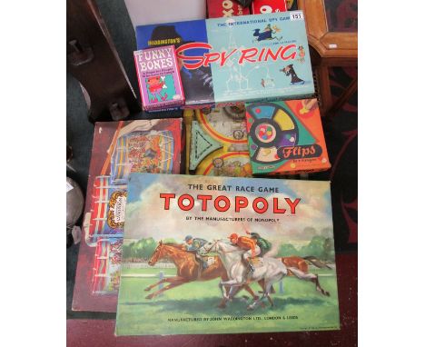 Collection of vintage games to include bagatelle board