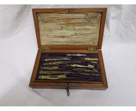Boxed geometry set in French Rosewood case