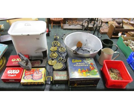 Collectables to include enamel bread bin