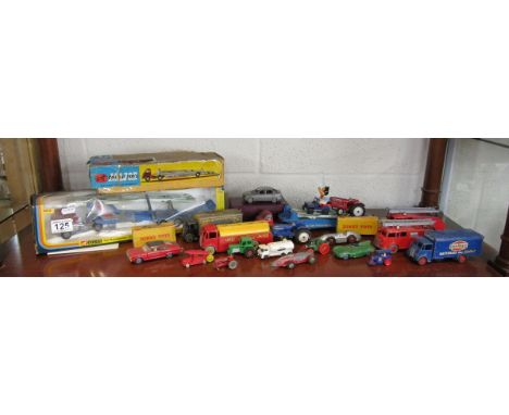 Shelf of diecast to include boxed Corgi & Dinky