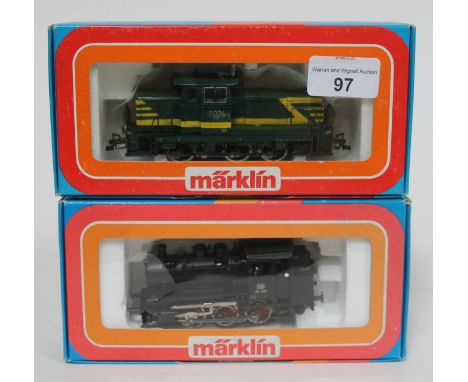 Marklin 3000 0-6-0 Locomotive DB 89 006 and Marklin 3149 Diesel engine 8024 FSR, both in original boxes. 