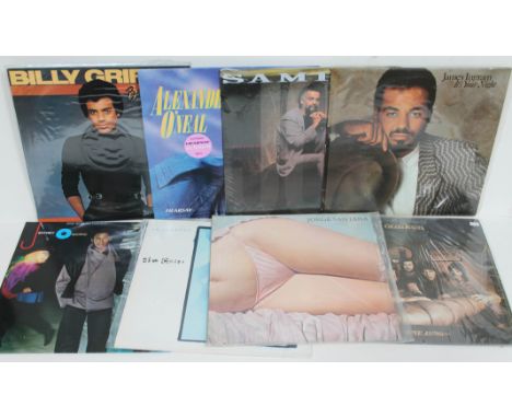 8 R&amp;B soul LPs, artists including Jorge Santana, The Grass Roots, Al Jarreau, Jeffrey Osborne, James Ingram, Joe Sample, 