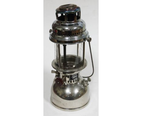 A chrome Optimus 1350/350CP pressure lamp, made in Sweden circa 1960s. 