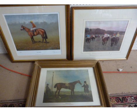 Three Racing prints after the artists - Red Rum - Peter Deighan, Edgar Degas and the last of Mameluke by Benjamin Marshall 