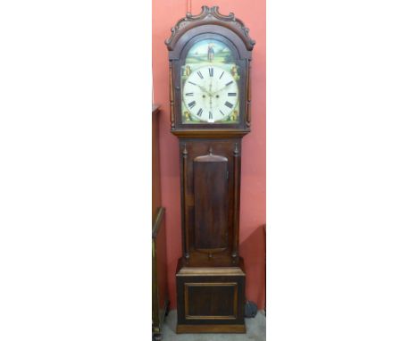 A Victorian Scottish mahogany 8-day longcase clock, the painted dial signed J&amp; W Orr, Airdrie