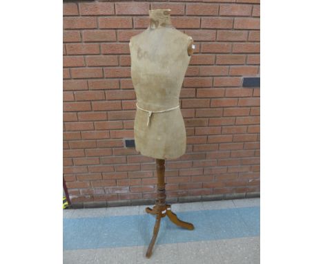 An early 20th Century tailors mannequin