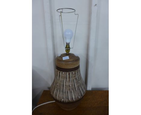 A studio pottery table lamp