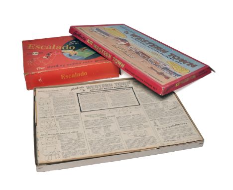 A pair of vintage boxed games including Escalado by Chad Valley with metal pieces – and Western Town Miniature Motion Picture
