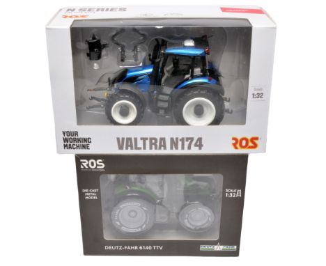 ROS 1/32 farm model duo comprising Valtra N Series Tractor plus Deutz Fahr 6140 TTV. Both excellent in boxes.