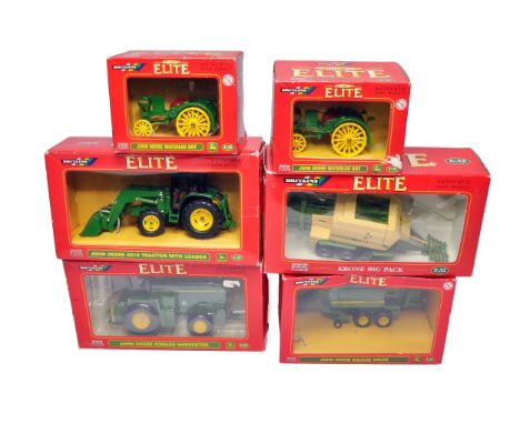 A quantity of Britains Elite Series Tractor and Implement issues. Boxes notably worn, as shown.