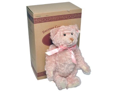 Steiff British Collector's 1997 'Rose' Teddy Bear - limited edition 915/3000 pieces. 38cm (15") in height, rose colour long m