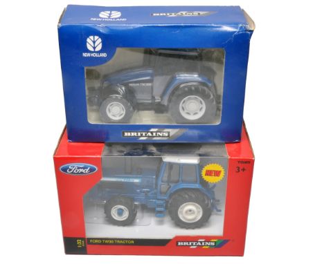 Britains 1/32 farm model duo comprising Ford TW30 Tractor, plus dealer edition New Holland TM165. With original boxes.