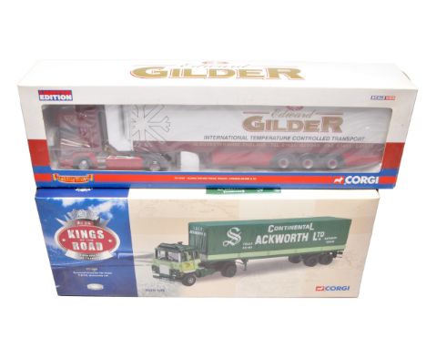 2 Corgi limited edition die-cast lorries, including Scania Topline Fridge Trailer 'Edward Gilder &amp; Co' (CC12939) and Scam