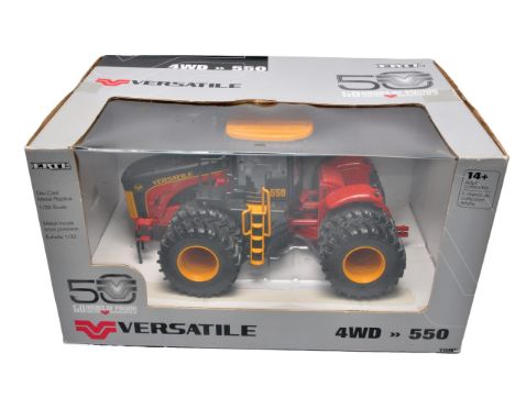 Ertl 1/32 farm model issue comprising Versatile 550 4WD Tractor. Excellent in box. Box has minor storage wear.