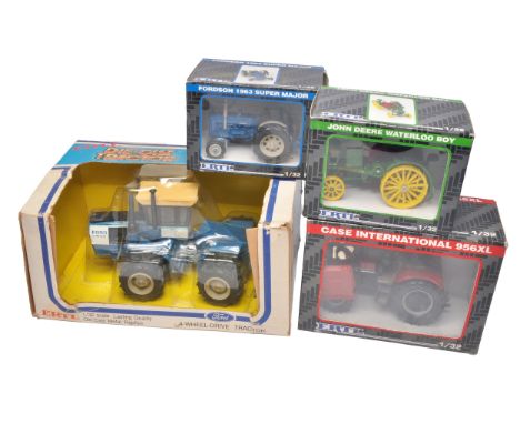 A group of Ertl 1/32 farm model issues including Ford FW60 Tractor and three others, as shown. Some boxes with notable storag