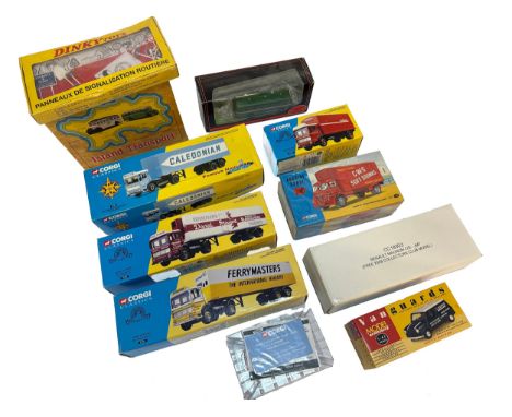 A group of boxed die-cast model commercial vehicles by Corgi, Dinky, Vanguard and others. Includes Corgi Classic trucks such 