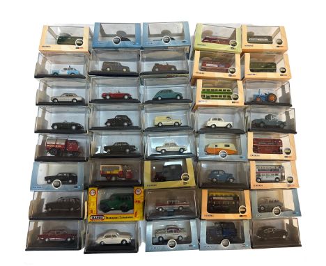 A group of die-cast model vehicles, primarily by Oxford Diecast, with some Classix models. The lot includes classic cars, com