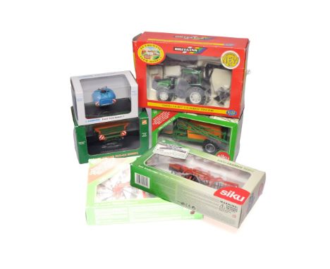 A selection of Tractor and Implement issues from Britains, Siku and Universal Hobbies. Generally excellent in boxes. Some box