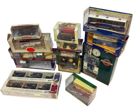A mixed group of boxed die-cast vehicles including models by Corgi, Exclusive First Editions, Oxford Diecast and Lledo. Items