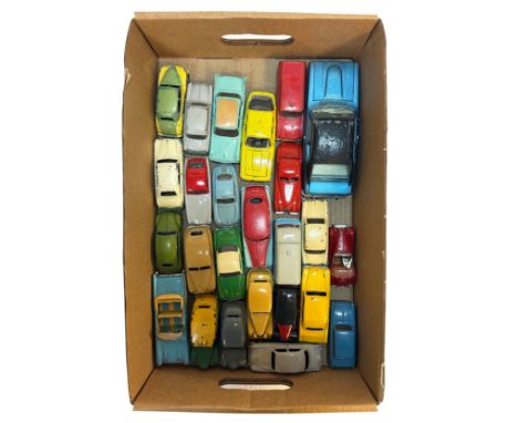 A collection of Corgi / Dinky vintage die-cast cars, various makes and models, in assorted colours. Includes saloons, coupes,