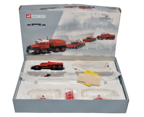A Corgi Heavy Haulage limited edition die-cast model truck set, featuring the A.L.E. Scammell Contractor Ballast Tractor and 