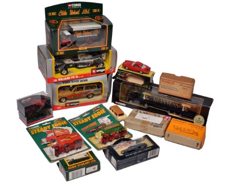 A mixed lot of die-cast vehicles and kits including boxed models by Corgi Classics, Bburago, and Steady Eddie, with vehicles 