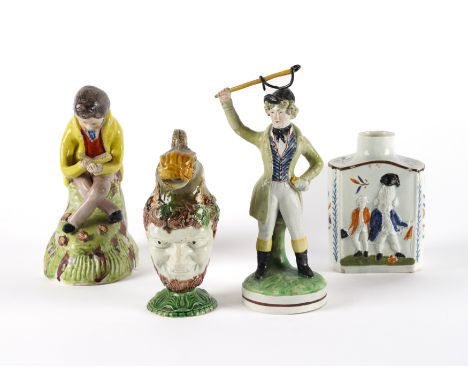 A GROUP OF STAFFORDSHIRE PEARLWARE (4)Late 18th/early 19th century Comprising; a figure of Maria Foote in the role of Arinett