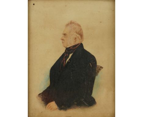 ENGLISH SCHOOL, 19TH CENTURY (5)Portrait of a gentleman; Portrait of a lady, a pair watercolour each 15 x 11cm together with 